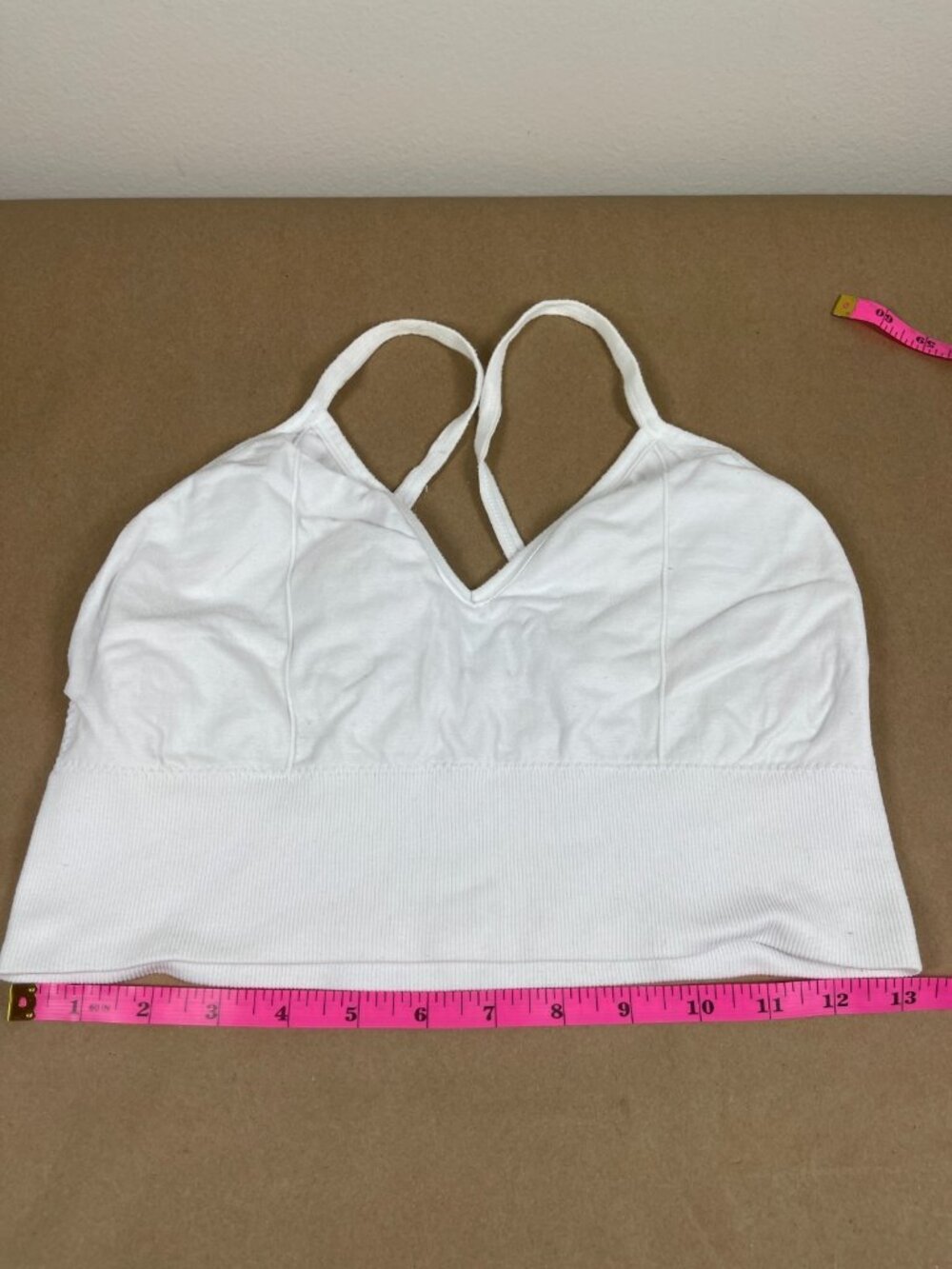 Danskin Intimates Bralette XL White Seamless Wireless Adjustable Strap Bra